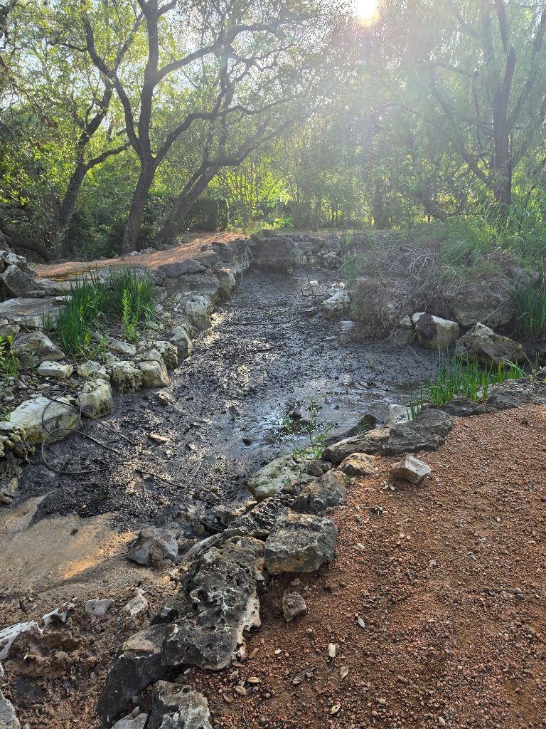 Pond Renovation Before – Drained pond excavation site